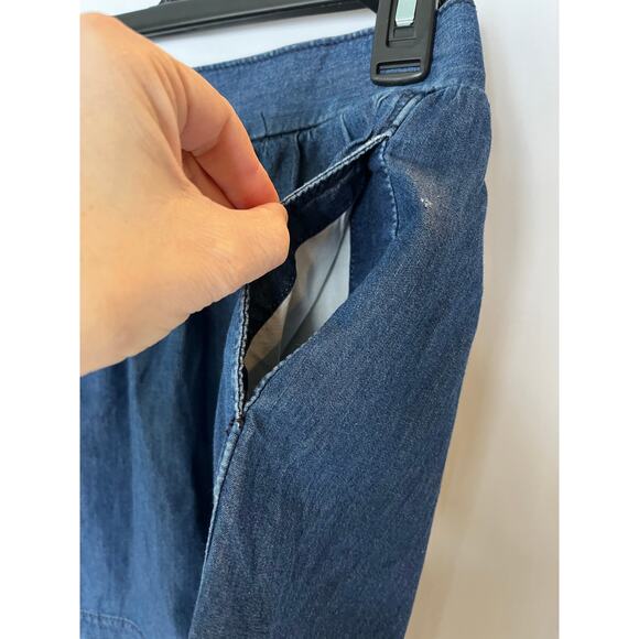 Old Navy Women's A-Line Chambray Skirt Size S Blue Short Casual Elastic Waist - Picture 4 of 8
